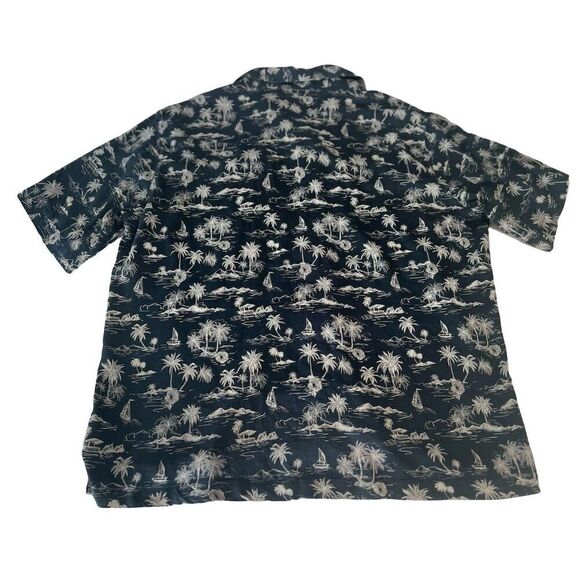 Wrangler Men's Coconut Cowboy Hawaiin Shirt Black Western Snap XL - Picture 3 of 10